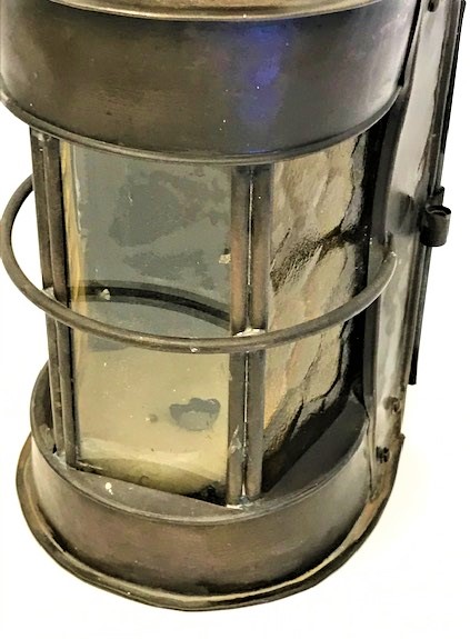 TREN İŞARET AYDINLANMA LAMBASI İÇERSİNDE MUM YAKILARAK KULLANILAN BAKIR TAŞIMA KULPLU 