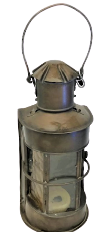 TREN İŞARET AYDINLANMA LAMBASI İÇERSİNDE MUM YAKILARAK KULLANILAN BAKIR TAŞIMA KULPLU 