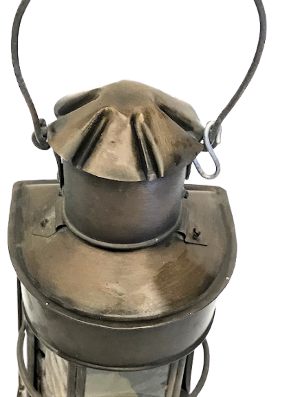 TREN İŞARET AYDINLANMA LAMBASI İÇERSİNDE MUM YAKILARAK KULLANILAN BAKIR TAŞIMA KULPLU 