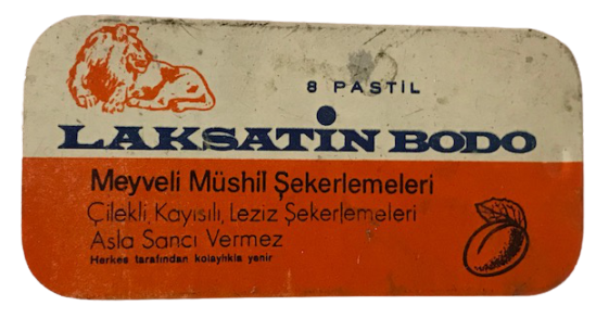  LAKSATİN BODO MEYVELİ MÜSHİL ŞEKERLEMELERİ TENEKE SURGULU KAPAK İÇERSİNDE 2 ADET PASTİL MEVCUTDUR