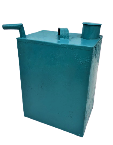 KAPAKLI TENEKE 5 LİTRELİK AGIZLI KULPLU MAVİ RENKDE SIVI TAŞIMA KABI