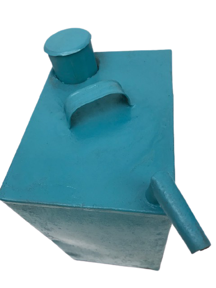 KAPAKLI TENEKE 5 LİTRELİK AGIZLI KULPLU MAVİ RENKDE SIVI TAŞIMA KABI