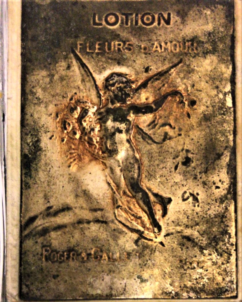 OSMANLI İÇİN ÜRETİLMİŞ OSMANLICA ETİKET YAZILI PRECIOSO FRASCO ROGER GALLET ART DECO 1900 LOTION FLEURS D'AMOUR PARFUM ŞİŞESİ ORJİNAL KAPAKLI 