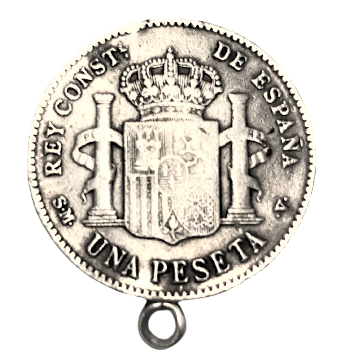 SPAİN SİLVER UNA PESETA PORLAK DE DİOS 1903 ALFONSO XIII 