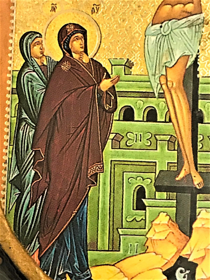 AHŞAP KAİDELİ YUMURTA HZ İSA'NIN CARMIHA GERİLİŞİ VE HAVERELERİNİN ETRAFINDA İSTEK YALVARIŞ VE DUALARI 