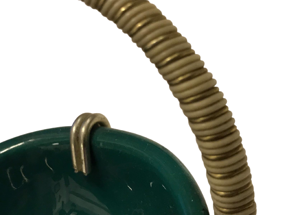 KULPLU PORSELEN  60 LI YILLARIN CEREZ ŞEKER İKRAMLIK YEŞİL DEKORATİF TUTMA VE AYAKLI