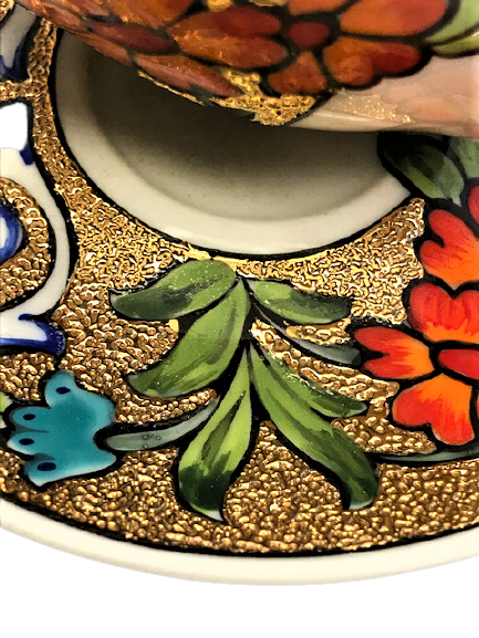 24 AYAR ALTIN KAPLAMA 2004 EL YAPIM SANATCI İMZALI OSMANLI MOTİFLERLE BEZELİ SERTİFİKALI BELGELİ 