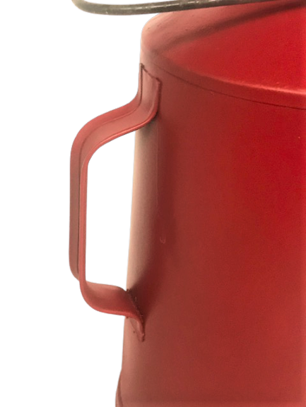 AMERİKAN 1950 Lİ YILLAR GALVANİZ GALON KIRMIZI RENK CİFT CONTALI KAPAKLI BENZİN BİDON GASOLİNE TAŞIMA BİDONU