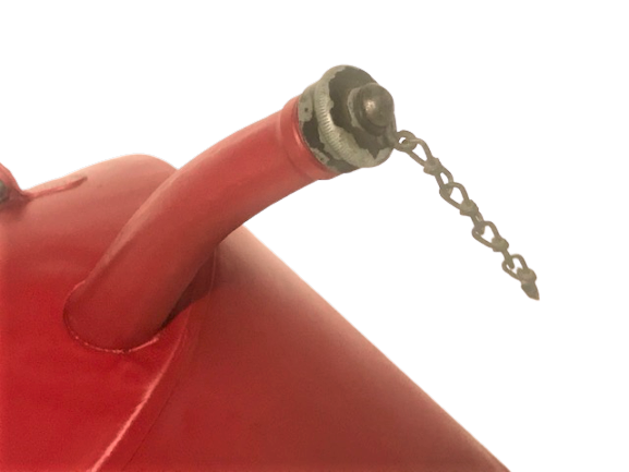 AMERİKAN 1950 Lİ YILLAR GALVANİZ GALON KIRMIZI RENK CİFT CONTALI KAPAKLI BENZİN BİDON GASOLİNE TAŞIMA BİDONU