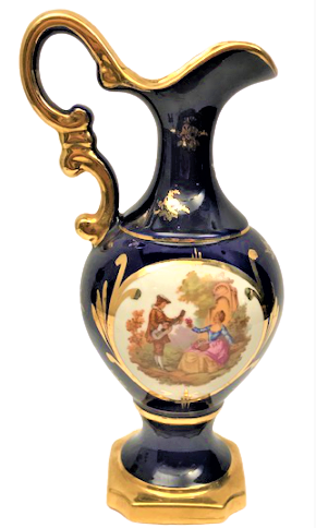 PORCELAİNE FRANSIZ  ROYAL İNSİYALLİ AYAKLI ÜZERİ EL İŞİLEME TAŞINABİLİR İÇKİ TAKIM