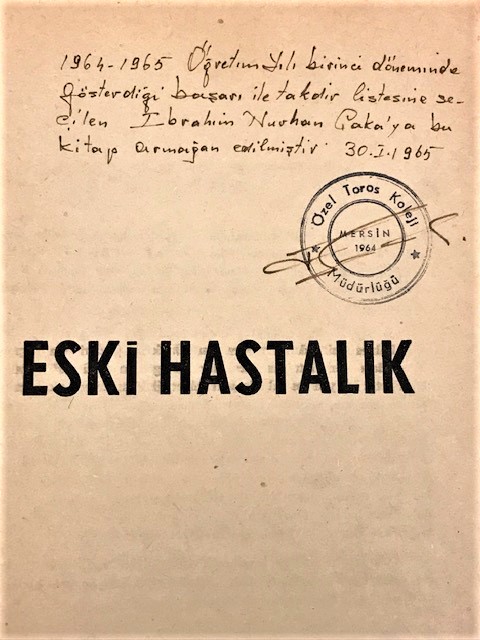 İMZALI İTAFLI REŞAT NURİ GÜLTEKİN KÜLLİYATINDAN ESKİ HASTALIK ROMANI İLK BASKI YAZAN REŞAT NÜRi NÜNTEKİN