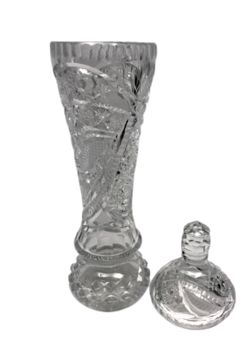 KAPAKLI KRISTAL KESME VAZO