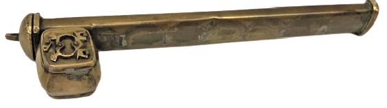 OSMANLI EL YAPIM ORJİNAL ZENNE BOY BRONZ DİVİT KİLİTLİ HOKKA 