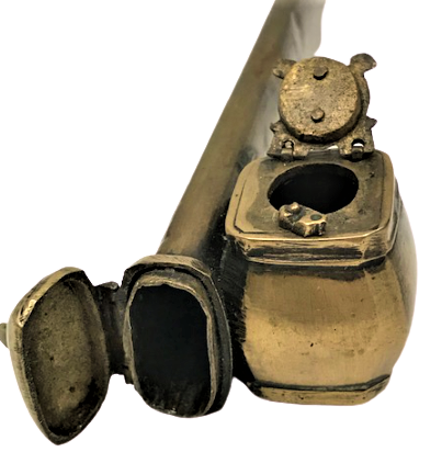 OSMANLI EL YAPIM ORJİNAL ZENNE BOY BRONZ DİVİT KİLİTLİ HOKKA 