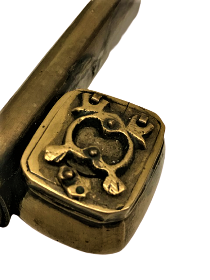 OSMANLI EL YAPIM ORJİNAL ZENNE BOY BRONZ DİVİT KİLİTLİ HOKKA 