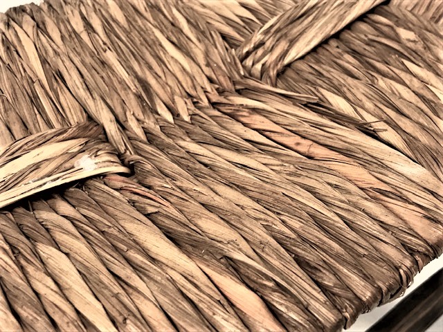 OSMANLI ÜZERİ HURMA YAPRAKLARINDAN HASIR ÖRGÜ AHŞAP EL YAPIM  TEKKE KAPI ÖNÜ  DİNLENME TABURE 