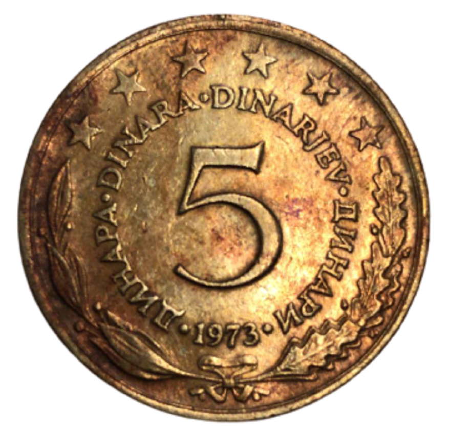 JUGOSLAVIJA 5 DİNARA 1973 YUGOSLAV METAL PARA 5 DİNAR
