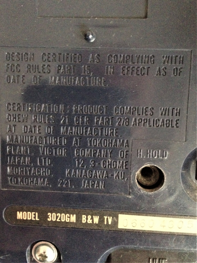 JVC MODEL 3020 SİYAH BEYAZ PORTATİF TAŞINABİLİR TELEVİZYON 