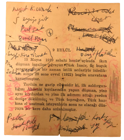 1950 SENESİNİN 9 EYLUL  CUMARTESİ GÜNÜNE AİT KIZILAY TAKVİM YAPRAGI