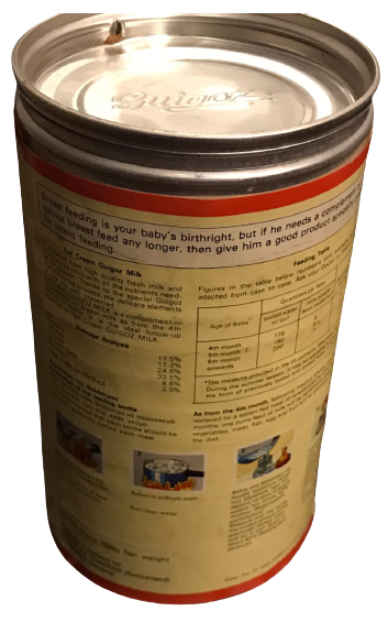 BEBEK MAMASI LAİT GUİGOZ 1980 Lİ YILLARIN ALUMİNYÜM KAPAKLI KUTU HOLLAND İMALATI BOŞ KAB
