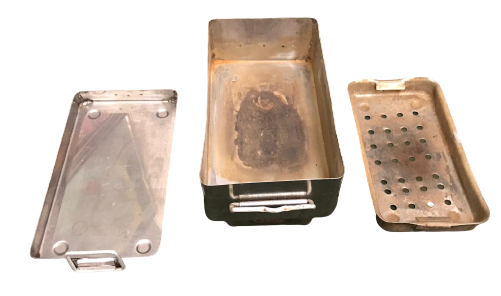  TIBBİ ALETLERİN KULLANIMI İÇİN KULLANILAN KAPAKLI İÇ IZGARALI KROM STERİL KABI 220 VOLT 