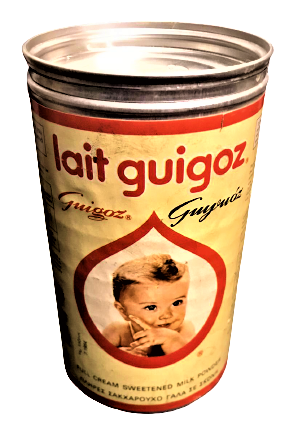 BEBEK MAMASI LAİT GUİGOZ 1980 Lİ YILLARIN ALUMİNYÜM KAPAKLI KUTU HOLLAND İMALATI BOŞ KAB