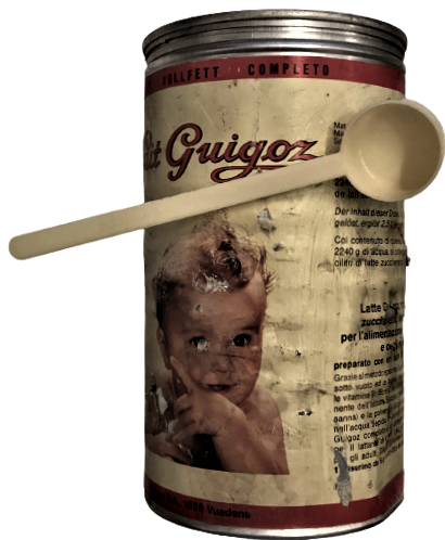 BEBEK MAMASI LAİT GUİGOZ 1980 Lİ YILLARIN ALUMİNYÜM KAPAKLI KUTU SWİTZERLAND  İMALATI BOŞ KAB ORJİNAL ÖLCU KAŞIKLI