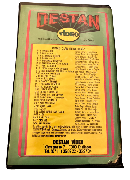 ŞENLİK VAR  BAL KIZ TURKAN ŞORAY ZEKİ ALASYA SALİH KIRMIZI ÖMERCİK  DESTAN VİDEO VHS FİLM KASEDİ