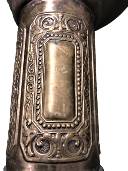 PİRİNC ÜZERİ İŞLEMELİ SÜTÜN VAZAO 19 CM BOY  ÜST CAP 14.5 ALT KISIM 12 CM