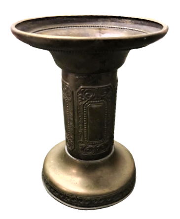 PİRİNC ÜZERİ İŞLEMELİ SÜTÜN VAZAO 19 CM BOY  ÜST CAP 14.5 ALT KISIM 12 CM