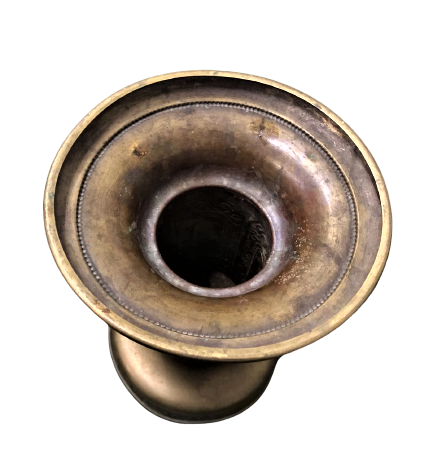 PİRİNC ÜZERİ İŞLEMELİ SÜTÜN VAZAO 19 CM BOY  ÜST CAP 14.5 ALT KISIM 12 CM