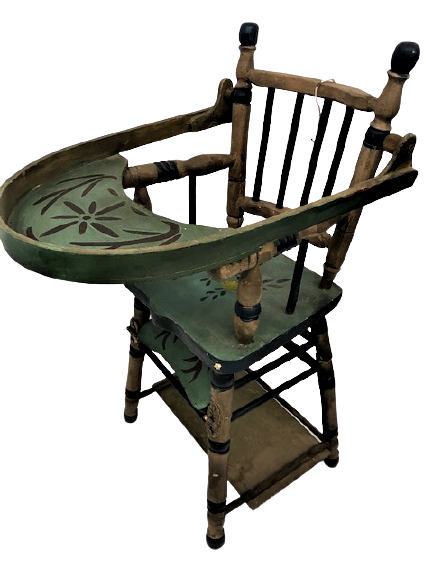 1950 OYUNCAK AHŞAP BEBEK MAMA OYUN SANDALYE COK AMACLI EL YAPIM EL BOYAMA 