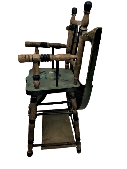 1950 OYUNCAK AHŞAP BEBEK MAMA OYUN SANDALYE COK AMACLI EL YAPIM EL BOYAMA 