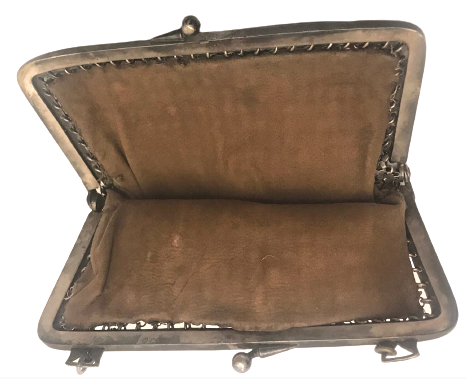 HASIR EL DÖŞEME GÜMÜŞ KAPLAMA GECE CANTASI