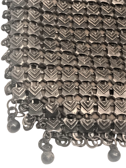 HASIR EL DÖŞEME GÜMÜŞ KAPLAMA GECE CANTASI