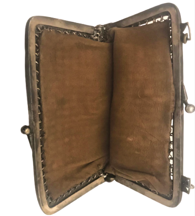 HASIR EL DÖŞEME GÜMÜŞ KAPLAMA GECE CANTASI