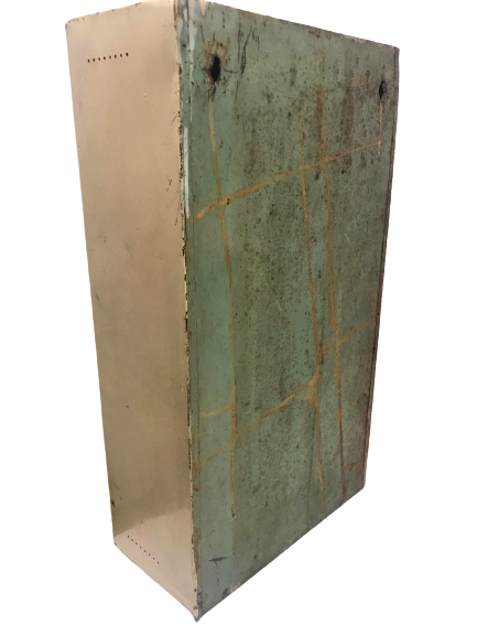 1960 LI YILLARIN TENEKE AYNALI CİFT GÖZLU ALTI RAFLI ECZA DOLABI