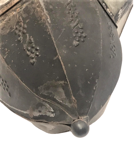 TENEKE GEOMETRİK FORMDA LEHİM KAYNAKLI ÜZERİ BUZ VE DUZ CAMLARLA BEZELİ EL YAPIM  SALLAMA ASMA KANDİL