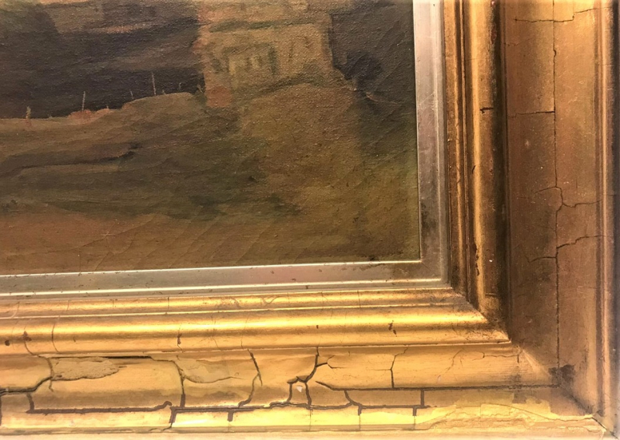 VELİ SAPAZ 85 İMZALI TUAL ÜZERİNE YAGLI BOYA TABLO KENDİ ORJİNAL VARAK CERCEVESİNDE