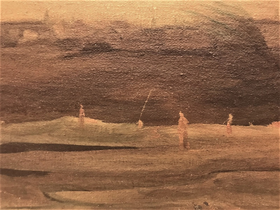 VELİ SAPAZ 85 İMZALI TUAL ÜZERİNE YAGLI BOYA TABLO KENDİ ORJİNAL VARAK CERCEVESİNDE