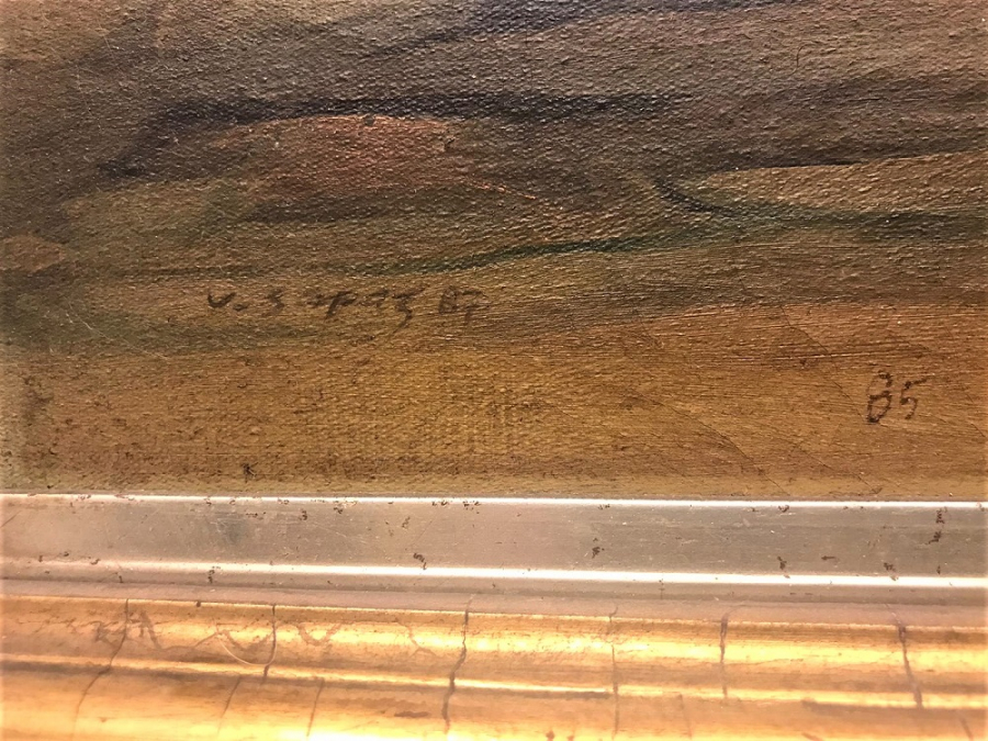 VELİ SAPAZ 85 İMZALI TUAL ÜZERİNE YAGLI BOYA TABLO KENDİ ORJİNAL VARAK CERCEVESİNDE