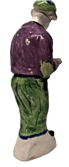 1960 EL YAPIMI VE BOYAMA BEYAZ KİLDEN YAPILMIŞ KUTAHYA İLİ SERAMİK EL USTA İŞCİLİKLİ DİLENCİ TİPLEMESİ