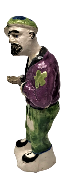 1960 EL YAPIMI VE BOYAMA BEYAZ KİLDEN YAPILMIŞ KUTAHYA İLİ SERAMİK EL USTA İŞCİLİKLİ DİLENCİ TİPLEMESİ