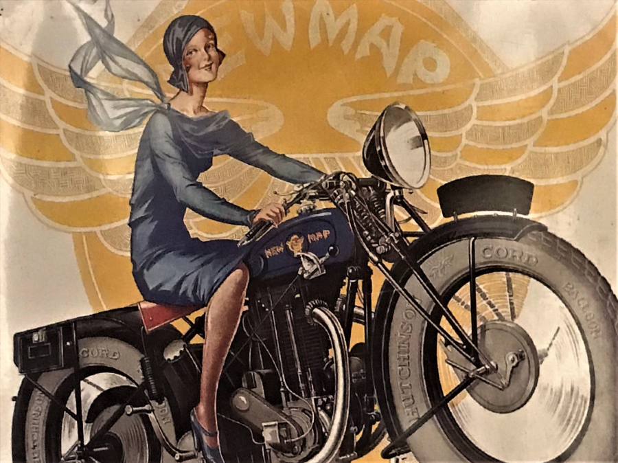 1997 EDİTOR CLOUET CALIŞMASI TENEKE BOMBELİ MOTOCYCLETTE NEW-MAP TEBRİK KART  TENEKE BASLI  TABELA LİSANSLI ORJİNAL ÜRÜNDÜR