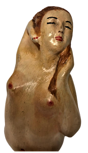 SANATCI İŞİ TERAKOTA EL YAPIM EL BOYAMA DENİZLERİN  EFSANESİ BALIK KIZI EFTALYA FİGÜRÜ 1960