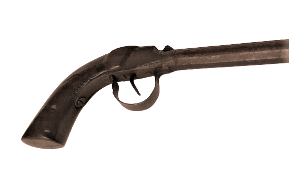 OSMANLI  EL YAPIM  AHŞAP KABZA SICAK DÖGME CELİK CAKMAKLI TABANCA HOROZU EKSİK KOLEKSİYONLUK