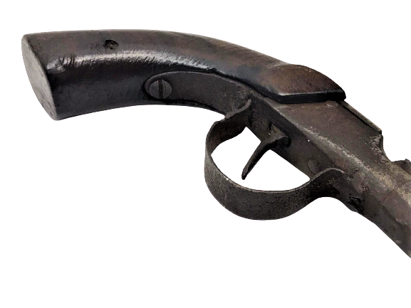 OSMANLI  EL YAPIM  AHŞAP KABZA SICAK DÖGME CELİK CAKMAKLI TABANCA HOROZU EKSİK KOLEKSİYONLUK