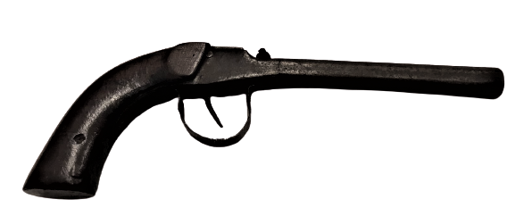 OSMANLI  EL YAPIM  AHŞAP KABZA SICAK DÖGME CELİK CAKMAKLI TABANCA HOROZU EKSİK KOLEKSİYONLUK