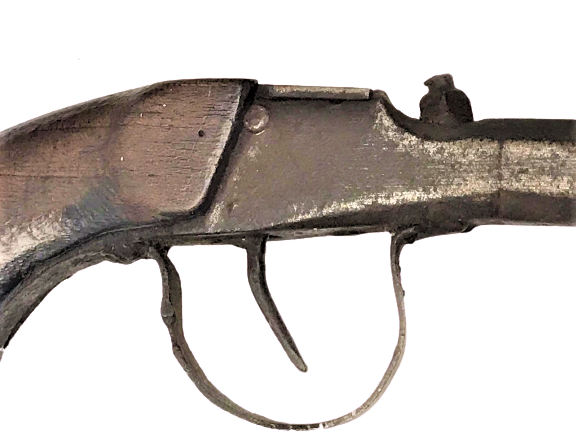 OSMANLI  EL YAPIM  AHŞAP KABZA SICAK DÖGME CELİK CAKMAKLI TABANCA HOROZU EKSİK KOLEKSİYONLUK