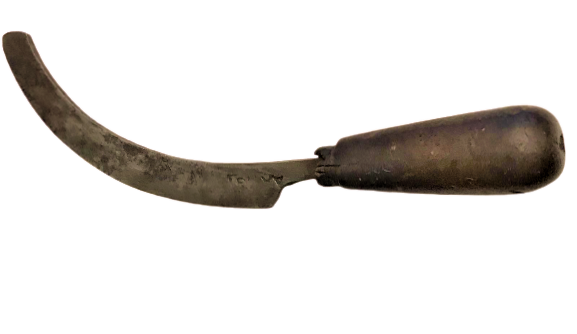 OSMANLI EL YAPIM SICAK DÖGME CELİK AHŞAP SAPLI  YAN TÖRPU 